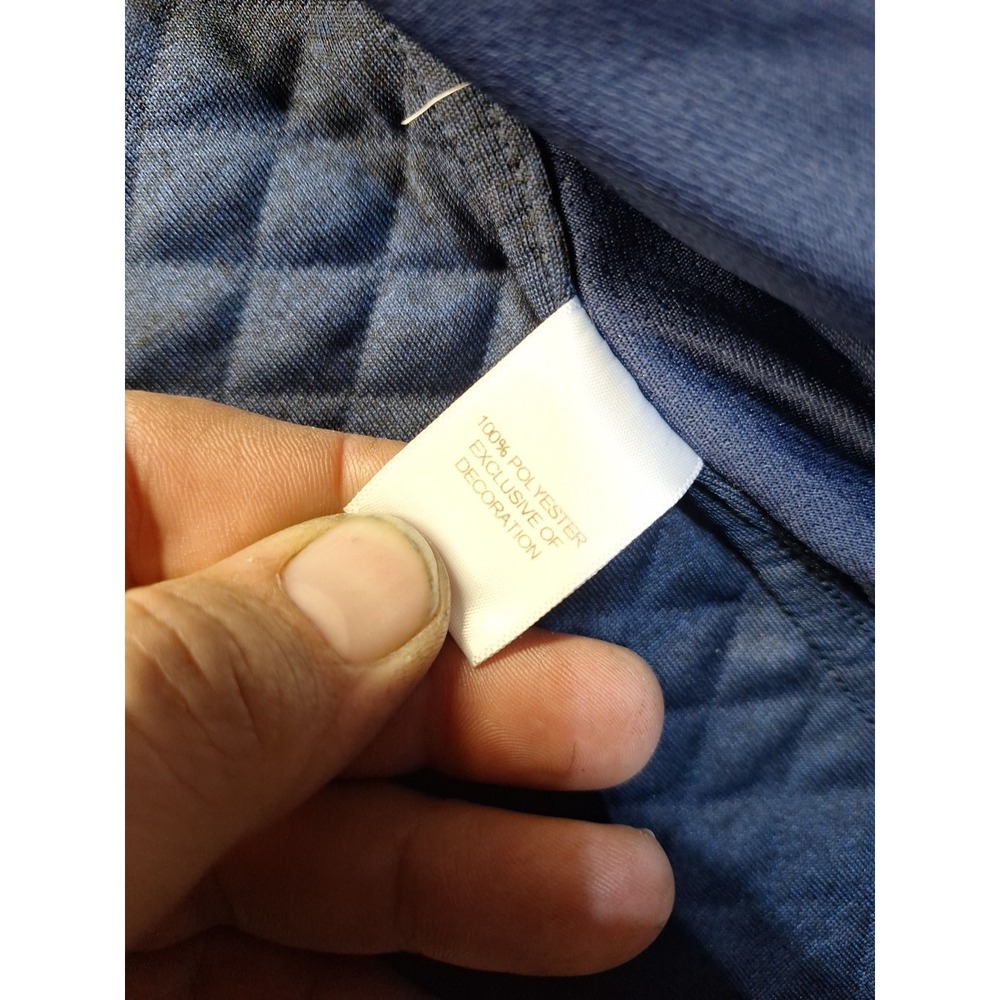 Daniel Cremieux Men's 4XB Blue Quilted Full Zip Vest Suede Shoulder Trim Preppy - Picture 8 of 10
